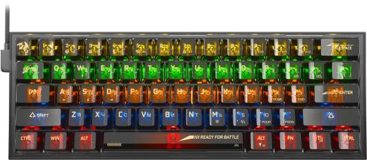 Игровая клавиатура REDRAGON FIZZ прозрачно-чёрная (USB, Redragon+ICE, 61 кл., RGB подсветка)