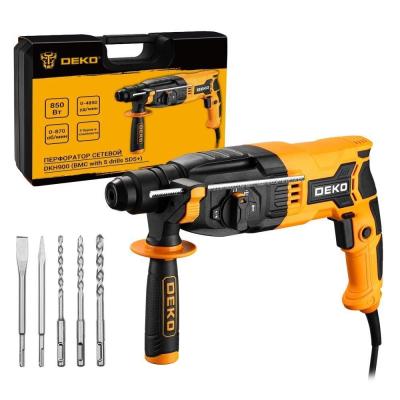 Deko DKH900 в кейсе с набором из 5 буров SDS+, 850Вт 083-1044