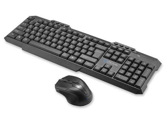 Комплект (клавиатура+мышь) Oklick 205MK, USB, беспроводной, черный [1546786]