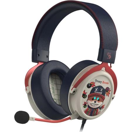 Гарнитура игровая A4TECH Bloody M595 Proxy Boom,  для компьютера, мониторные,  проводные, бежевый  / черный