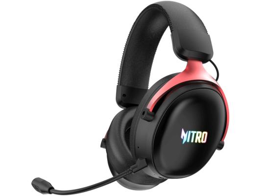 Гарнитура игровая Acer Nitro OHR401,  для компьютера и игровых консолей, мониторные,  Bluetooth/радио/3,5 мм, черный [zl.hdsee.00h]