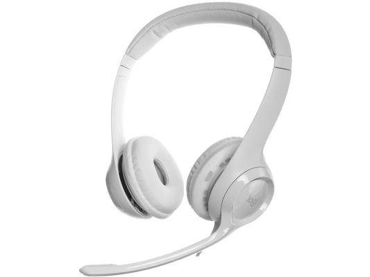 Гарнитура Logitech H390,  для компьютера, накладные,  проводные, белый [981-001288]