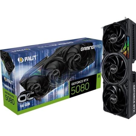 Видеокарта Palit PCI-E PA-RTX5080 GAMINGPRO OC NVIDIA GeForce RTX 5080 16Gb 256bit GDDR7 2295/30000 HDMIx1 DPx3 HDCP Ret