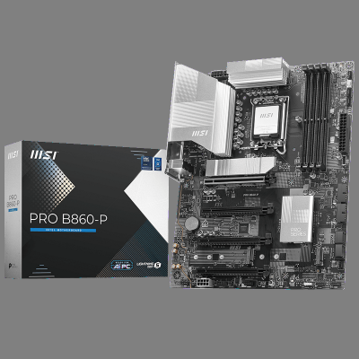 Материнская плата MSI PRO B860-P B860, LGA1851, 4*DDR5, 4*PCIEx16, 3*M.2, 1*TypeC, 2*USB3.2Gen2, 6*USB3.2Gen1, 8*USB2.0, 4*SATA3.0, 5G, Type-C DP, DP, HDMI, ATX, RTL