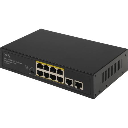 Коммутатор неуправляемый  PoE+ Cudy FS1010PG, 8 портов RJ45 10/100 Мбит/с PoE, 2 порта 10/100/1000 Мбит/с,120 Вт, 30 Вт на порт, Extend, металлический