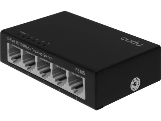 Коммутатор неуправляемый Cudy FS105, 5 портов RJ45 10/100 Мбит/с, металлический корпус