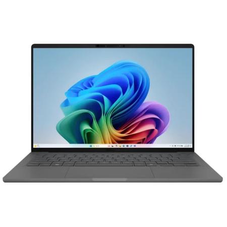 Ноутбук/ ASUS UX3407RA-QD038W 14"(1920x1200 OLED)/Qualcomm Snapdragon X Elite X1E-78-100(3.4Ghz)/32768Mb/1024SSDGb/noDVD/Int:Adreno X1-85/Cam/BT/WiFi/70WHr/war 1y/0.99kg/Iceland Gray/Win11Home + чехол
