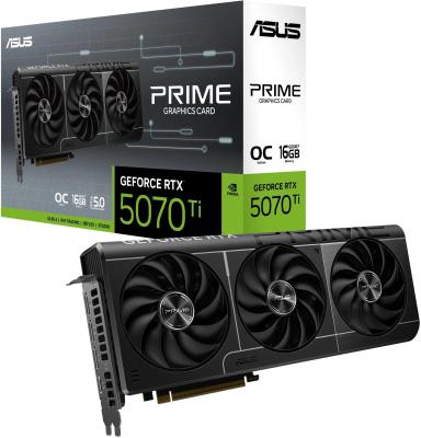 Видеокарта Asus PCI-E 5.0 PRIME-RTX5070TI-O16G NVIDIA GeForce RTX 5070TI 16Gb 256bit GDDR7 2497/28000 HDMIx1 DPx3 HDCP Ret