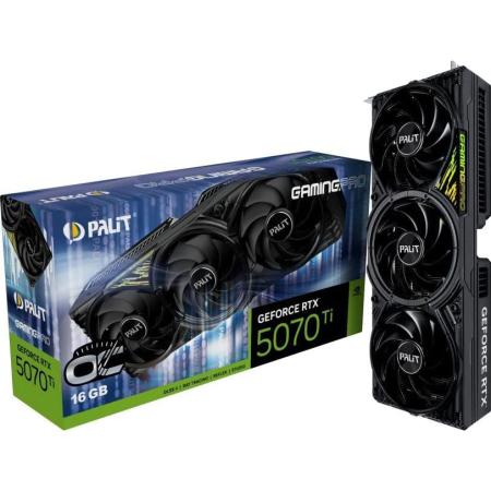 Видеокарта Palit PCI-E 5.0 RTX5070Ti GAMINGPRO OC NVIDIA GeForce RTX 5070TI 16Gb 256bit GDDR7 2295/28000 HDMIx1 DPx3 HDCP Ret