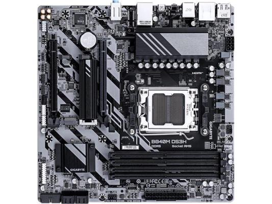 Материнская плата Gigabyte B840M DS3H SocketAM5 AMD B840 4xDDR5 mATX AC`97 8ch(7.1) 2.5Gg RAID+HDMI+DP