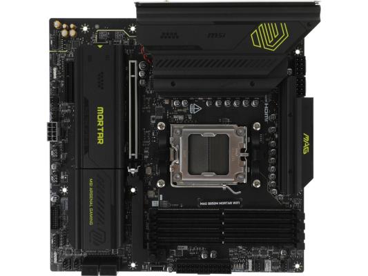 Материнская плата MSI MAG B850M MORTAR WIFI B850, AM5, 4*DDR5, 1*PCIEx16, 1*PCIEx4, 3*M.2, 3*TypeC, 3*USB3.2Gen2, 6*USB3.2Gen1, 4*USB2.0, 4*SATA3.0, 5G, HDMI, M-ATX, RTL