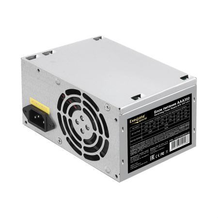 Блок питания 350W ExeGate AAA350 (ATX, 8cm fan, 24pin, 4pin, 2xSATA, IDE)