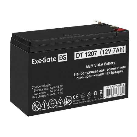 Аккумуляторная батарея ExeGate DT 1207 (12V 7Ah, клеммы F2)