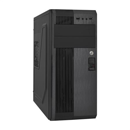 Корпус Miditower ExeGate UN-605B-UNS400 (ATX, БП UNS400 с вент. 12см, 2*USB, аудио, блокировка, черный)