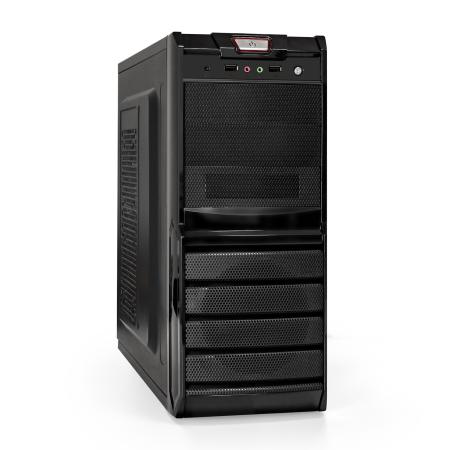 Корпус Miditower ExeGate XP-329S-UNS400 (ATX, БП UNS400 с вент. 12см, 2*USB, аудио, черный)