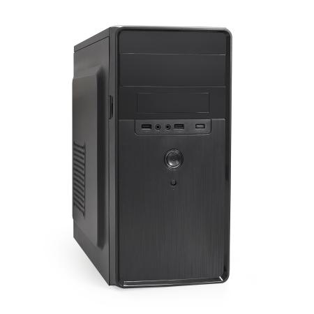 Корпус Minitower ExeGate BA-309-UNS350 (mATX, БП UNS350 с вент. 12см, 2*USB, HD аудио, черный)
