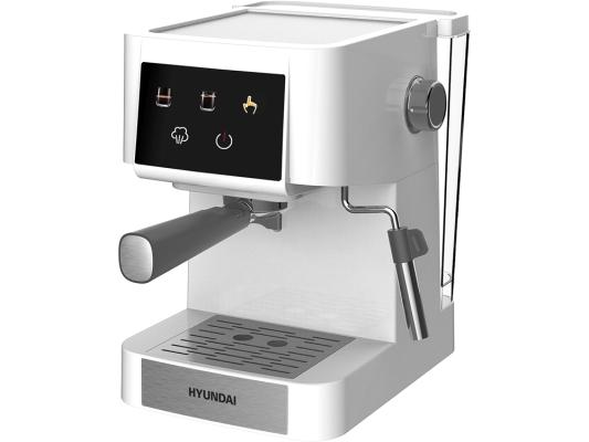 Кофеварка рожковая Hyundai HEM-3203 1000Вт белый/серебристый