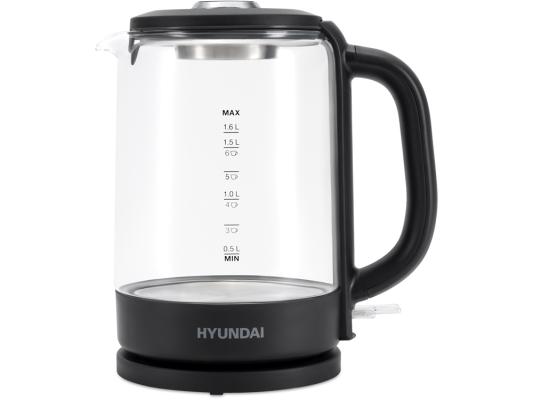 Чайник электрический Hyundai HYK-G3402 1.7л. 2200Вт серый/серебристый корпус: стекло/пластик