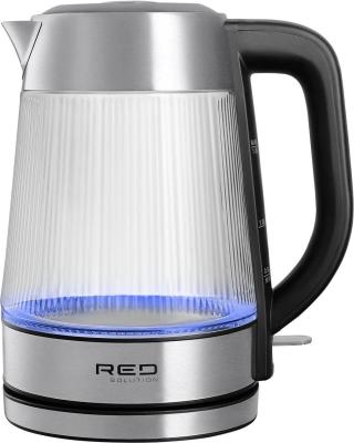Чайник электрический Red Solution G121 1.8л. 2200Вт черный/серебристый корпус: стекло/металл/пластик