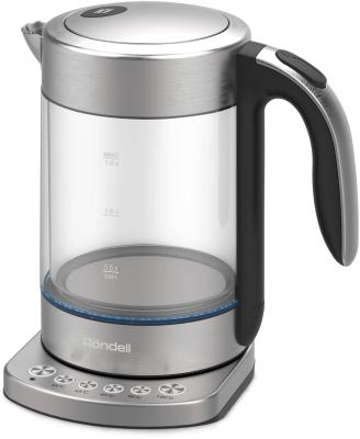 Чайник электрический Rondell RDE-WK888 1.5л. 2200Вт серебристый/прозрачный корпус: стекло