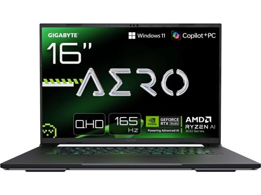Ноутбук Gigabyte Aero X16 1WH Ryzen AI 7 350 32Gb SSD1Tb NVIDIA GeForce RTX 5070 8Gb 16" IPS WQXGA (2560x1600) Windows 11 Home silver WiFi BT Cam (1WH93KZC64DH)