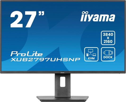 Монитор Iiyama 27" ProLite XUB2797UHSNP-B1 черный IPS LED 16:9 HDMI M/M матовая HAS Piv 1300:1 350cd 178гр/178гр 3840x2160 60Hz DP 4K USB 6.1кг