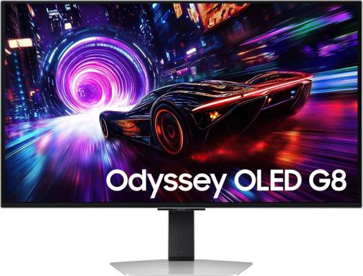 Монитор Samsung 32" Odyssey OLED G8 LS32FG812SIXCI серебристый OLED LED 16:9 HDMI матовая HAS Piv 260cd 178гр/178гр 3840x2160 240Hz FreeSync Premium Pro DP 4K USB 8.4кг