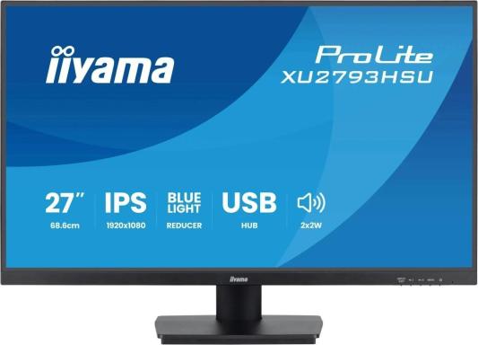 Монитор Iiyama 27" ProLite XU2793HSU-B7 черный IPS LED 16:9 HDMI M/M матовая 300cd 178гр/178гр 1920x1080 100Hz DP FHD USB 3.8кг