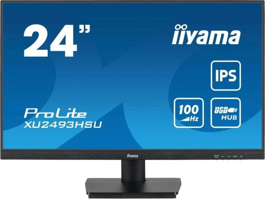 Монитор Iiyama 23.8" ProLite XU2493HSU-B7 черный IPS LED 16:9 HDMI M/M матовая 300cd 178гр/178гр 1920x1080 100Hz DP FHD USB 3кг