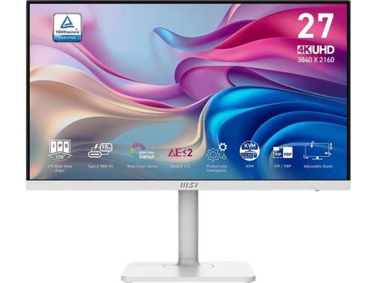 Монитор MSI 27" MD272UPHW белый IPS LED 16:9 HDMI M/M матовая HAS Piv 400cd 178гр/178гр 3840x2160 60Hz DP 4K USB 6.55кг