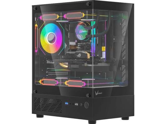 Корпус Formula Crystal Z1CM черный без БП mATX 5x120mm 1xUSB3.0 audio bott PSU