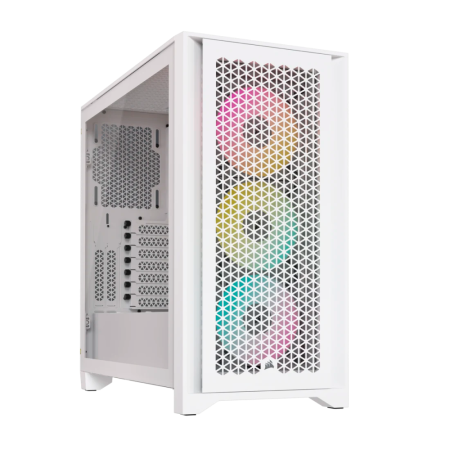 Корпус без блока питания/ Case Corsair iCUE 4000D RGB Airflow, Midi-Tower, TG, 3x120mm RGB, 1xUSB-A 3.2, 1xUSB 3.2 Type-C, E-ATX, ATX, mATX, mITX White