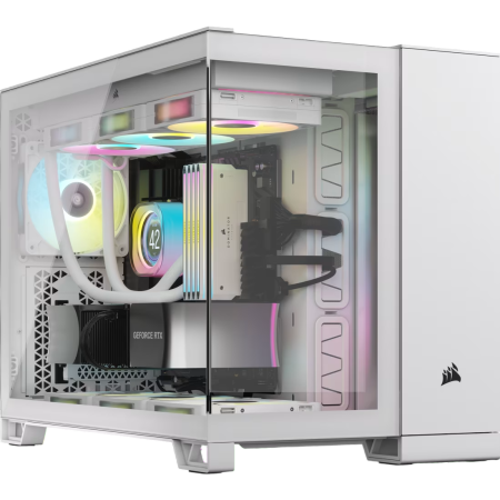 Корпус без блока питания/ Case Corsair iCUE LINK 2500X RGB, Midi-Tower, TG, 2x120mm RGB, 2xUSB-A 3.2, 1xUSB 3.2 Type-C, mATX, mITX White
