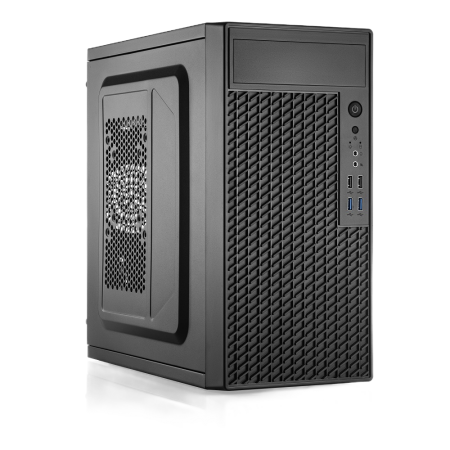 Корпус с блоком питания 450Вт./ Case Forza mATX, 450W, 2xUSB2.0+2xUSB3.0, Black, w/o FAN, 8 cm fan PSU, power cord