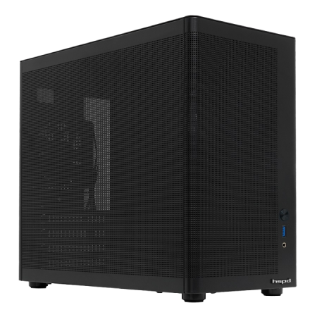Корпус без блока питания/ Case HSPD M210, Mesh Mid Tower, Black, 0.7 SPCC, 1x90mm mATX, mITX 140/280/150mm 1x2.5", 1x3.5", 4xPCI 1xUSB-A 3.0 302x168x350mm