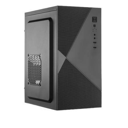 Корпус с блоком питания 450Вт./ Case Forza mATX, 450W, 2xUSB2.0, Black, w/o FAN, 8 cm fan PSU, power cord