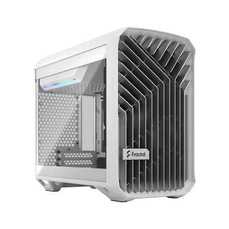 Корпус ПК без блока питания/ Case Fractal Design Torrent Nano TG Clear Tint, Mini-Tower, 1x180mm, 2xUSB-A 3.0 + 1xUSB 3.2 Type-C, mDTX, mITX White
