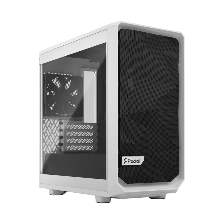 Корпус ПК без блока питания/ Case Fractal Design Meshify 2 Mini TG Clear Tint, Mini-Tower, 1x120mm + 1x140mm, 2xUSB-A 3.2 + 1xUSB 3.2 Type-C mATX, mITX, mDTX White