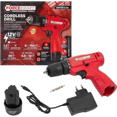 Аккумуляторная дрель шуруповерт Forcekraft FK-CDA12V Li-ion