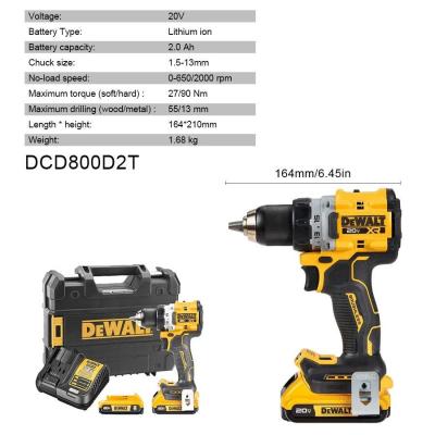 Бесщеточная дрель-шуруповерт Dewalt DCD800D2T