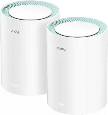 Бесшовный Mesh роутер Cudy M1500 (M1500(2-PACK)) AX1500 10/100/1000BASE-TX белый (упак.:2шт)