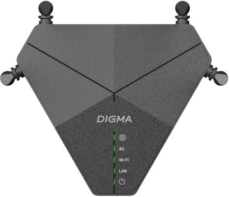Роутер беспроводной Digma DWR-N302LTE N300 10/100BASE-TX/3G/4G cat. 4 черный