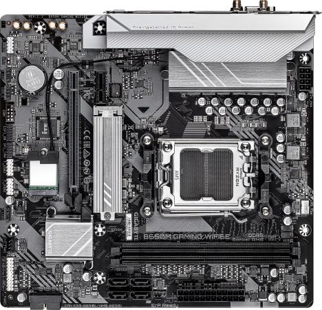Материнская плата Gigabyte B650M GAMING WIFI6E Socket AM5 AMD B650 2xDDR5 mATX AC`97 8ch(7.1) 2.5Gg RAID+VGA+HDMI