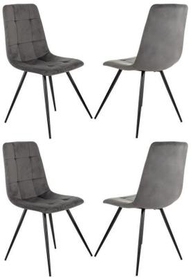 Стул для дома Бюрократ CH-K1_4 комплект 4шт т.серый Holland 18 металл черный на ножках (CH-K1_1/HL18_4)