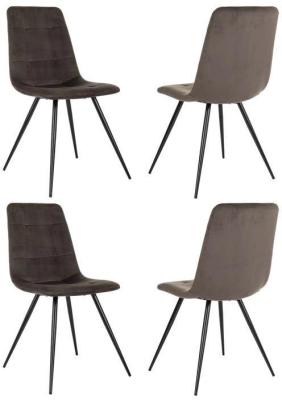 Стул для дома Бюрократ CH-K1_4 комплект 4шт коричневый Holland 74 металл черный на ножках (CH-K1_1/HL74_4)