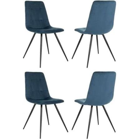 Стул для дома Бюрократ CH-K1_4 комплект 4шт синий Holland 58 металл черный на ножках (CH-K1_1/HL58_4)