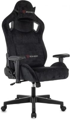 Кресло игровое Zombie Ghost Fabric черный Light-20 с подголов. крестов. пластик