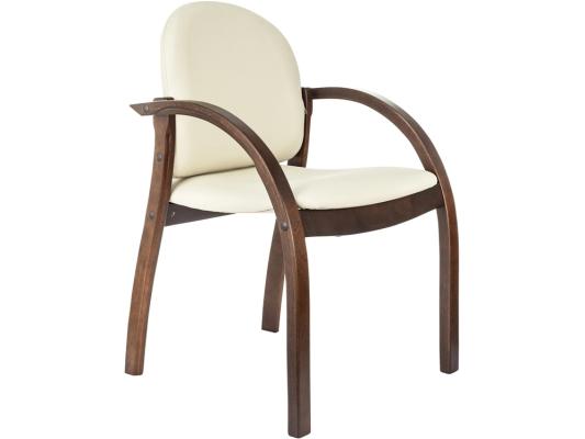 Стул Бюрократ ДЖУНО светло-бежевый эко.кожа на ножках дерево