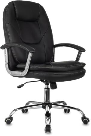 Кресло руководителя Бюрократ CH-868SL черный эко.кожа крестов. металл хром