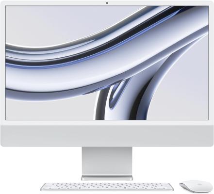 Моноблок Apple iMac A2874 24" 4.5K M3 8 core (4) 8Gb SSD256Gb 8 core GPU macOS WiFi BT 143W клавиатура мышь Cam серебристый 4480x2520